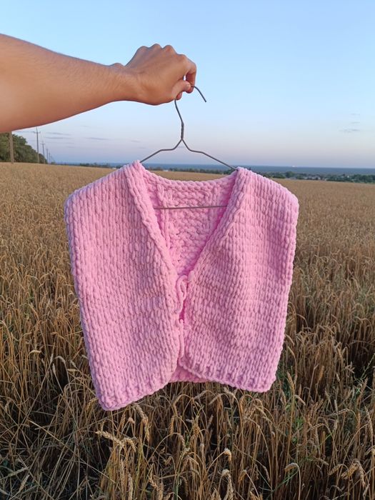 Плюшевий кардиган / В'язаний кардиган / В'язана жилетка