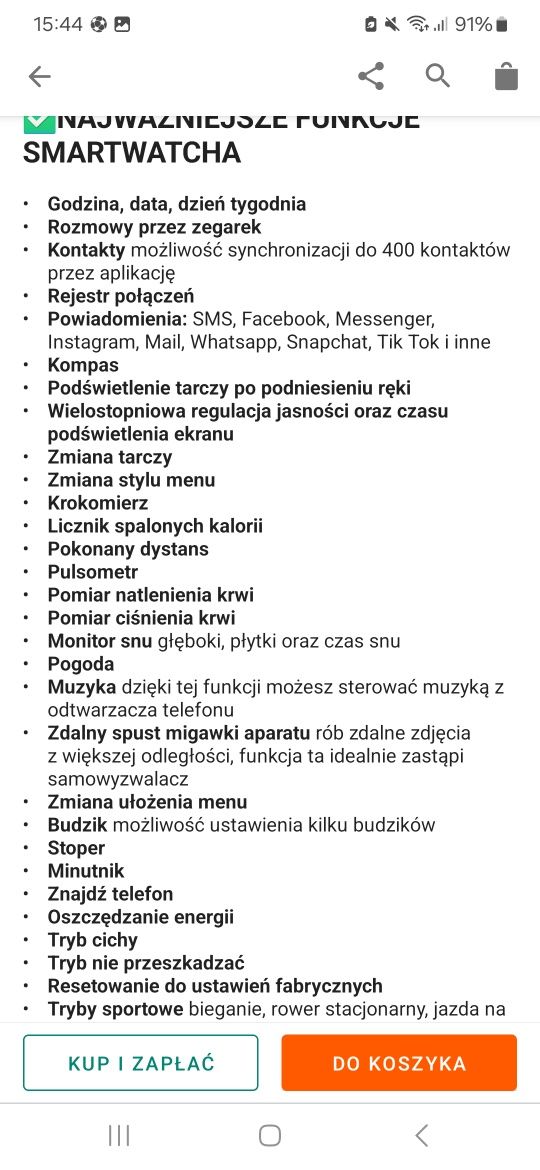 Smartwatch zegarek