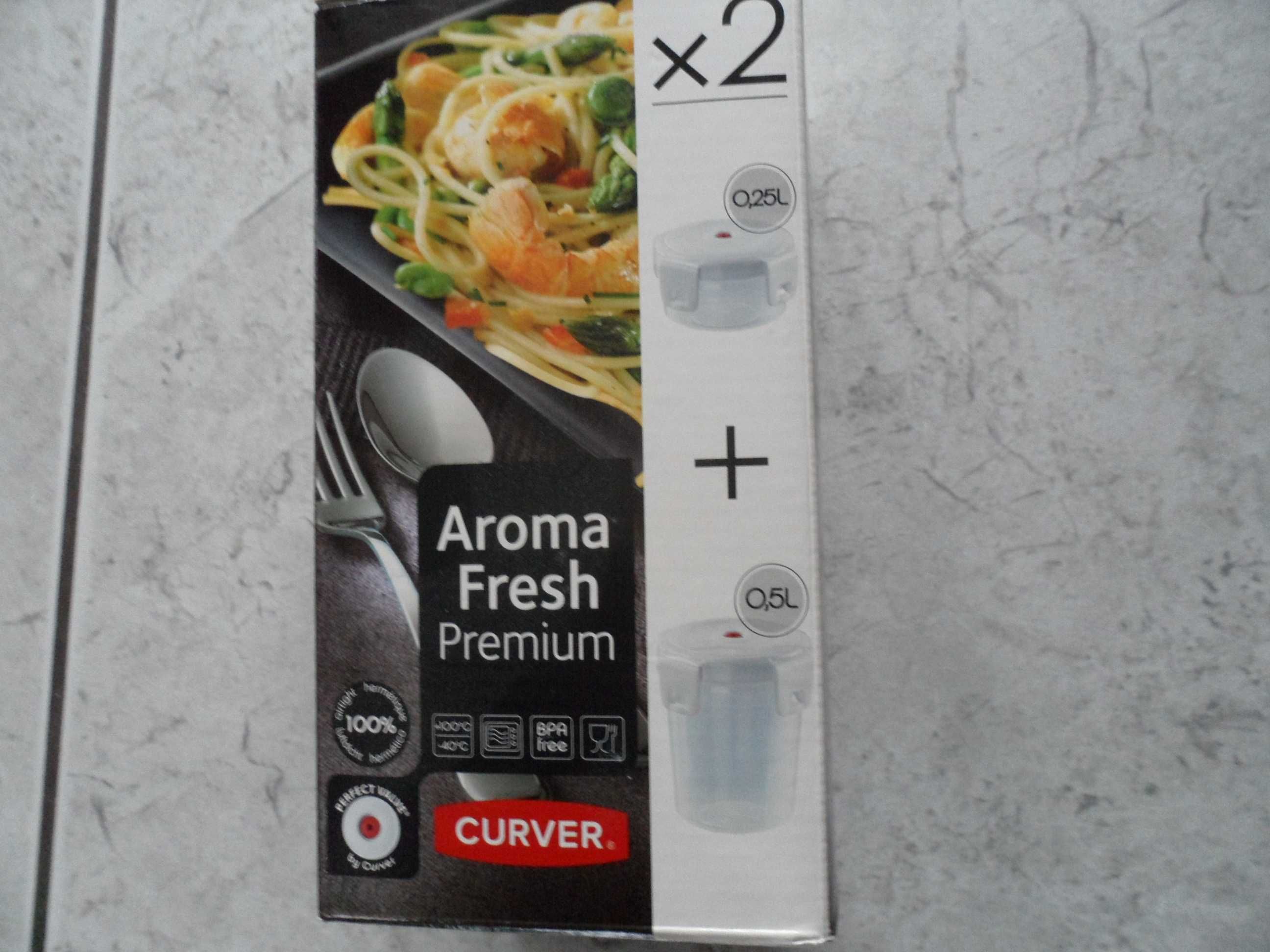 curver pojemniki na żywność Aroma Fresh Premium 2szt 0,25l + 0,5l nowe