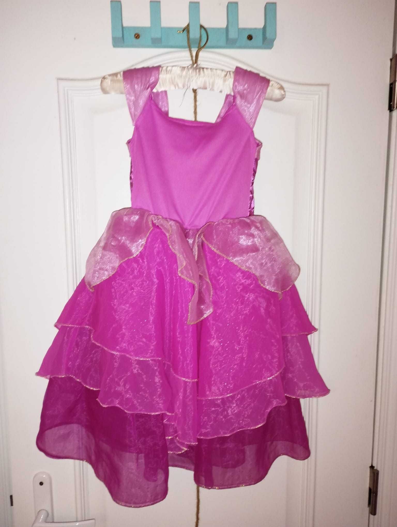 Vestido Disney princesa Aurora (bela adormecida) com varinha