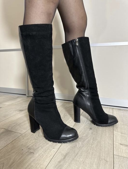 Сапожки сапоги ботінки ботфорди зима