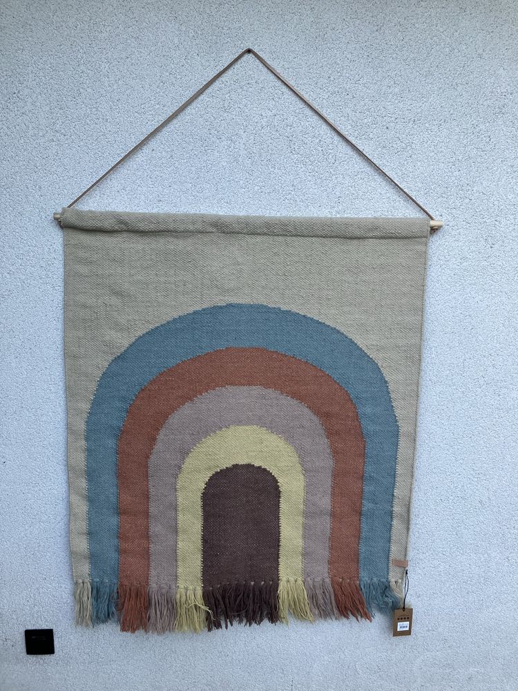 Oyoy wełniana makatka duża follow the rainbow ścienna ozdoba tęcza