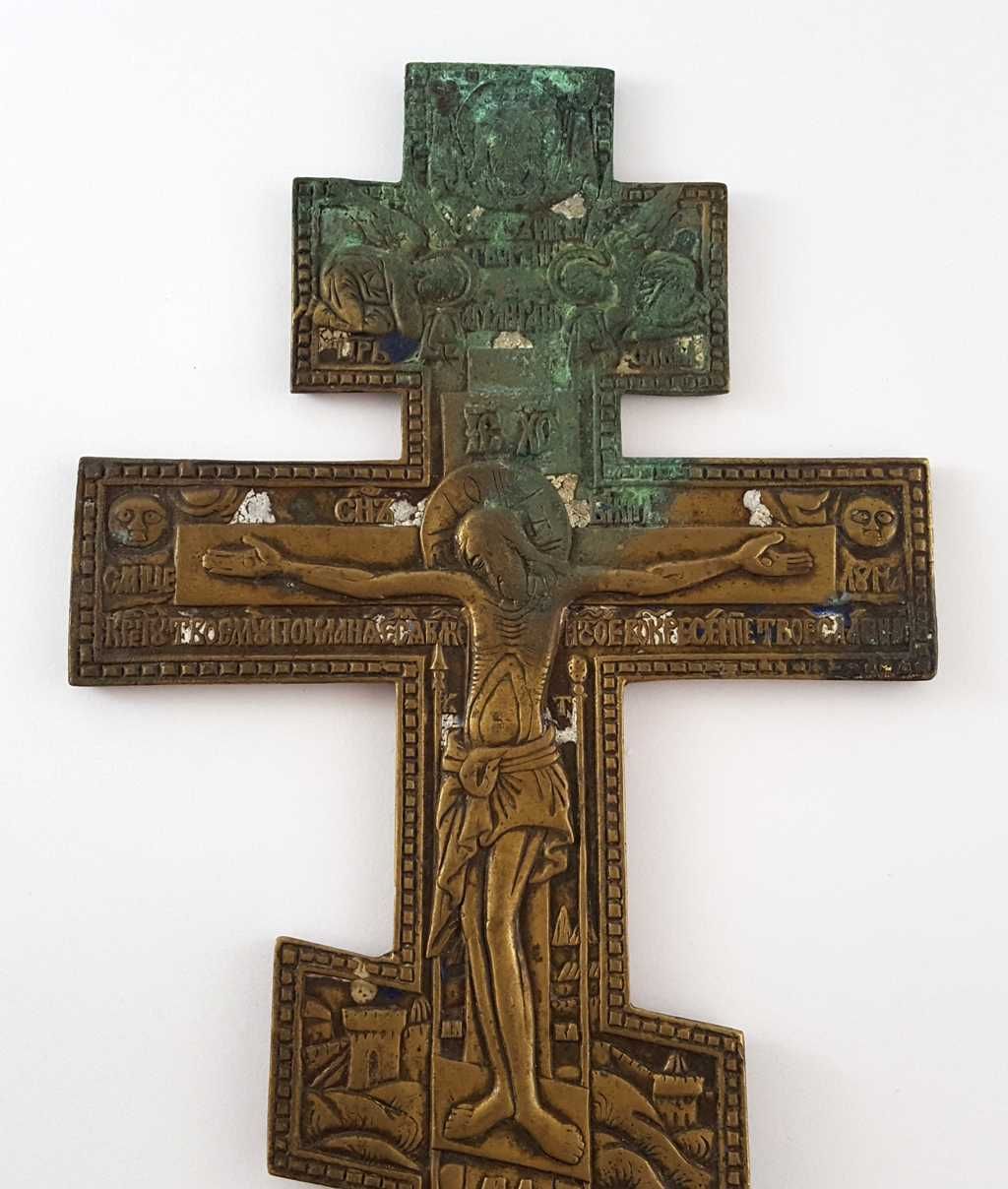Krzyż prawosławny wykonany z brązu w  XIX wieku