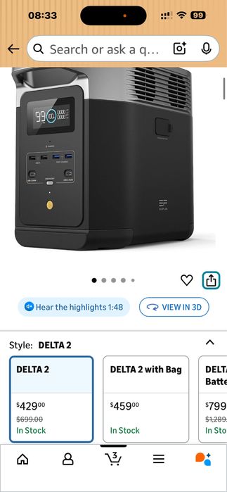 EcoFlow DELTA 2 - Зарядна станція 1024Wh LiFePO4, 1800W, USA, 110в.