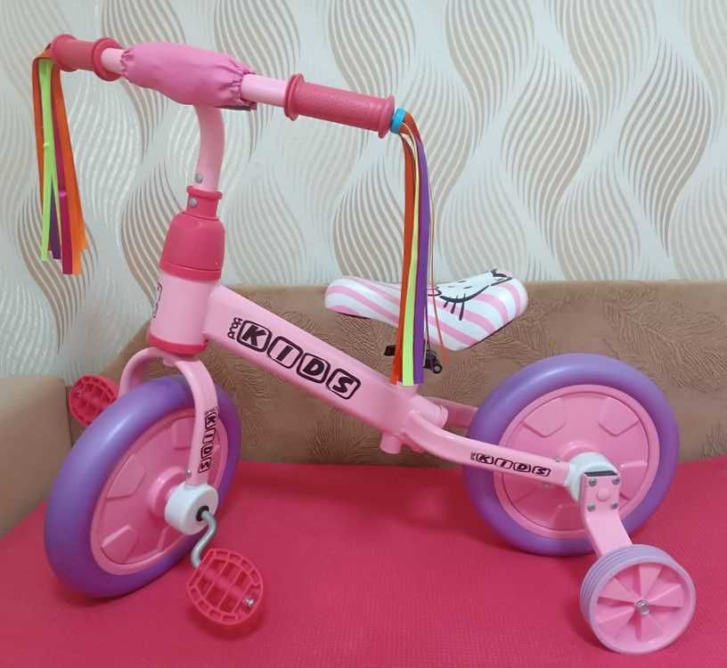 Дитячий біговел-велосипед 2в1 PROFI KIDS 12", рожевий, Hello Kitty