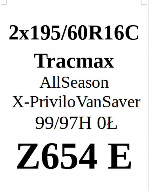 2x 195/60r16c Tracmax AllSeason VanSaver Asv01/99/97h Jak Nowe