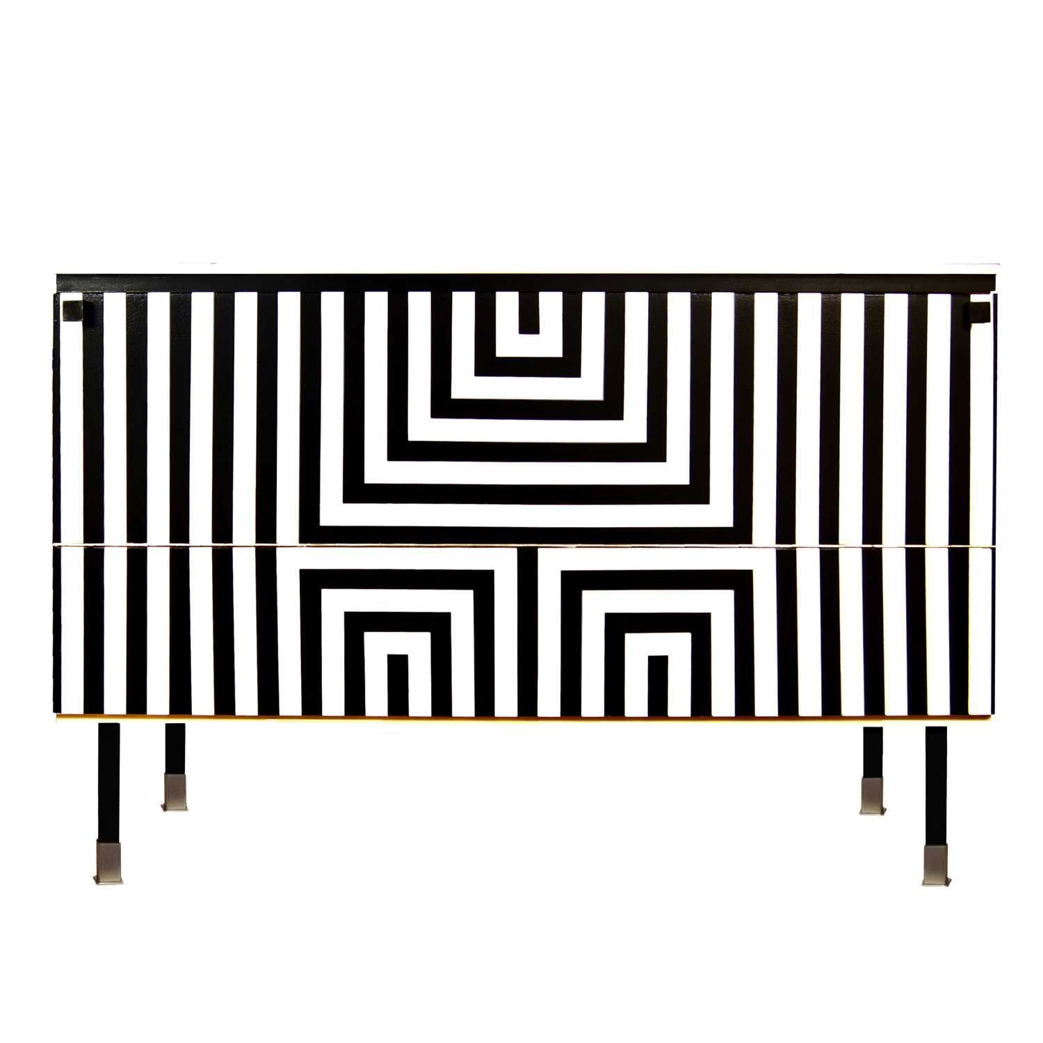 Bieliźniarka skrzynia na pościel komoda vintage prl Op Art