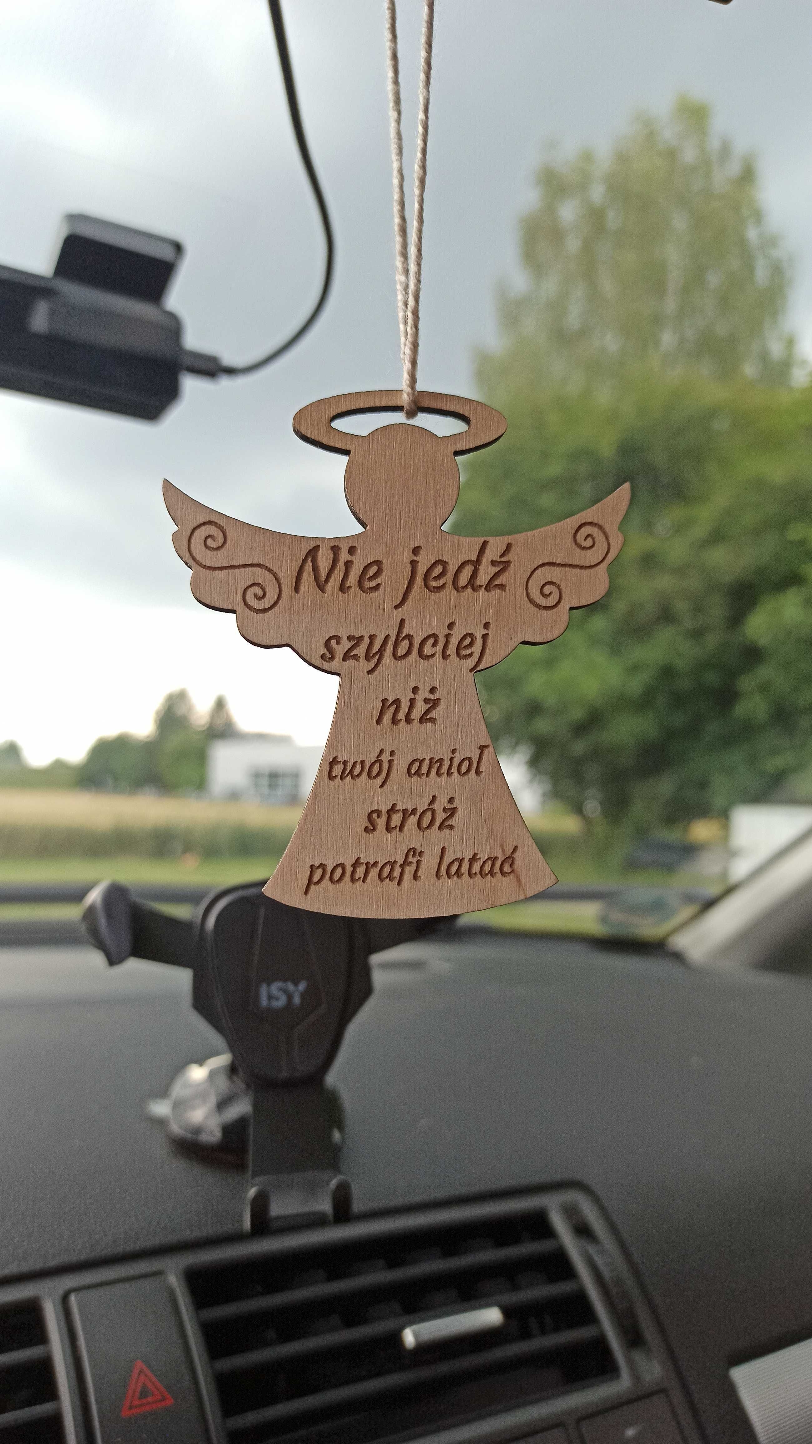 Drewniana Dwustronna Zawieszka do Auta - Prezent z grawerem