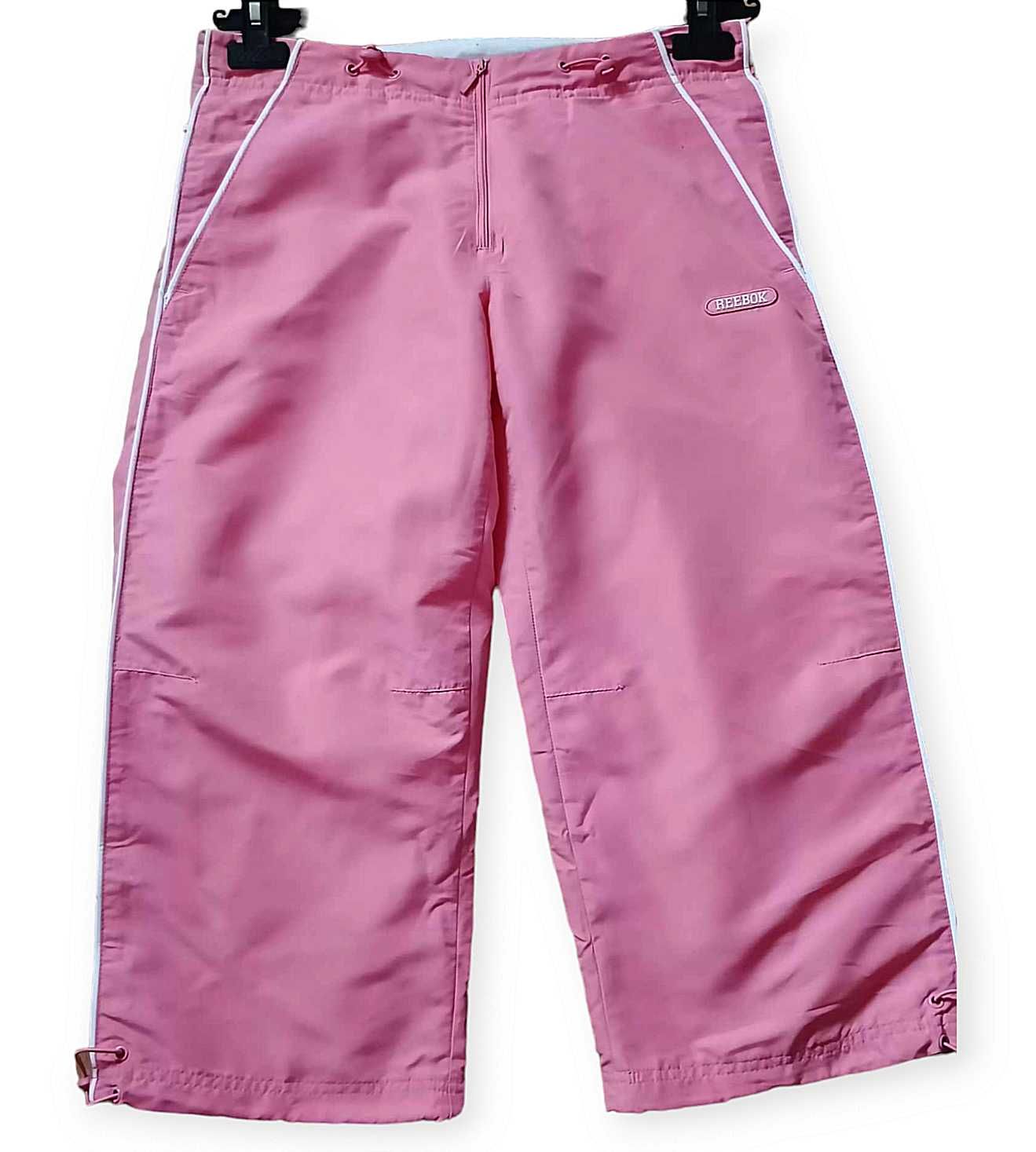 Y2K vintage różowe spodnie dresowe damskie 3/4 L