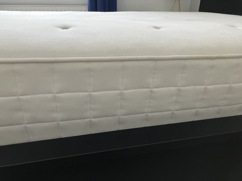 Łóżko Ikea Malm z pojemnikiem czarnybrąz 140x200 + materac