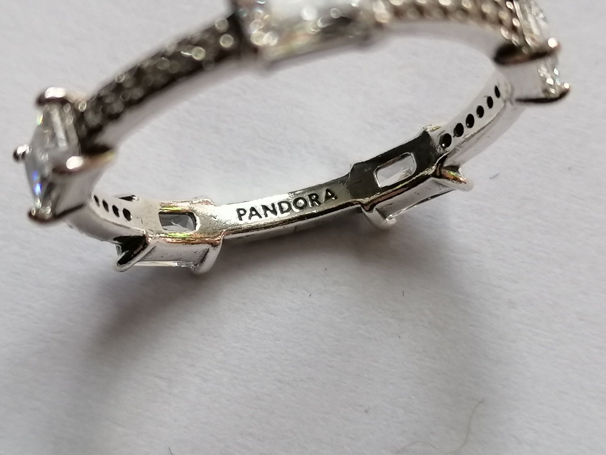 Pandora srebro cyrkonie naszyjnik kolczyki pierścionek