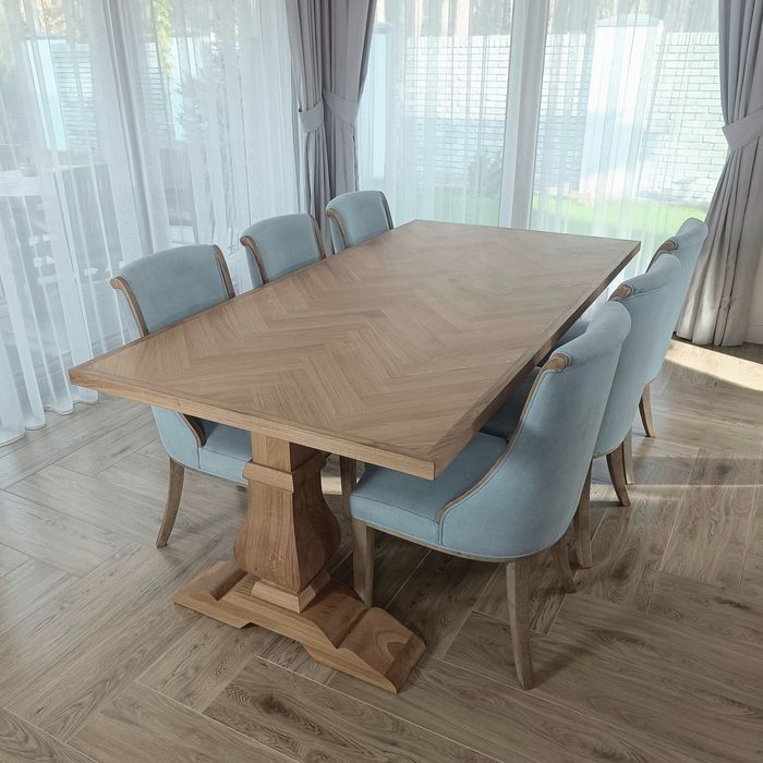 Stół dębowy 200/100 blat jodełka,model Baron