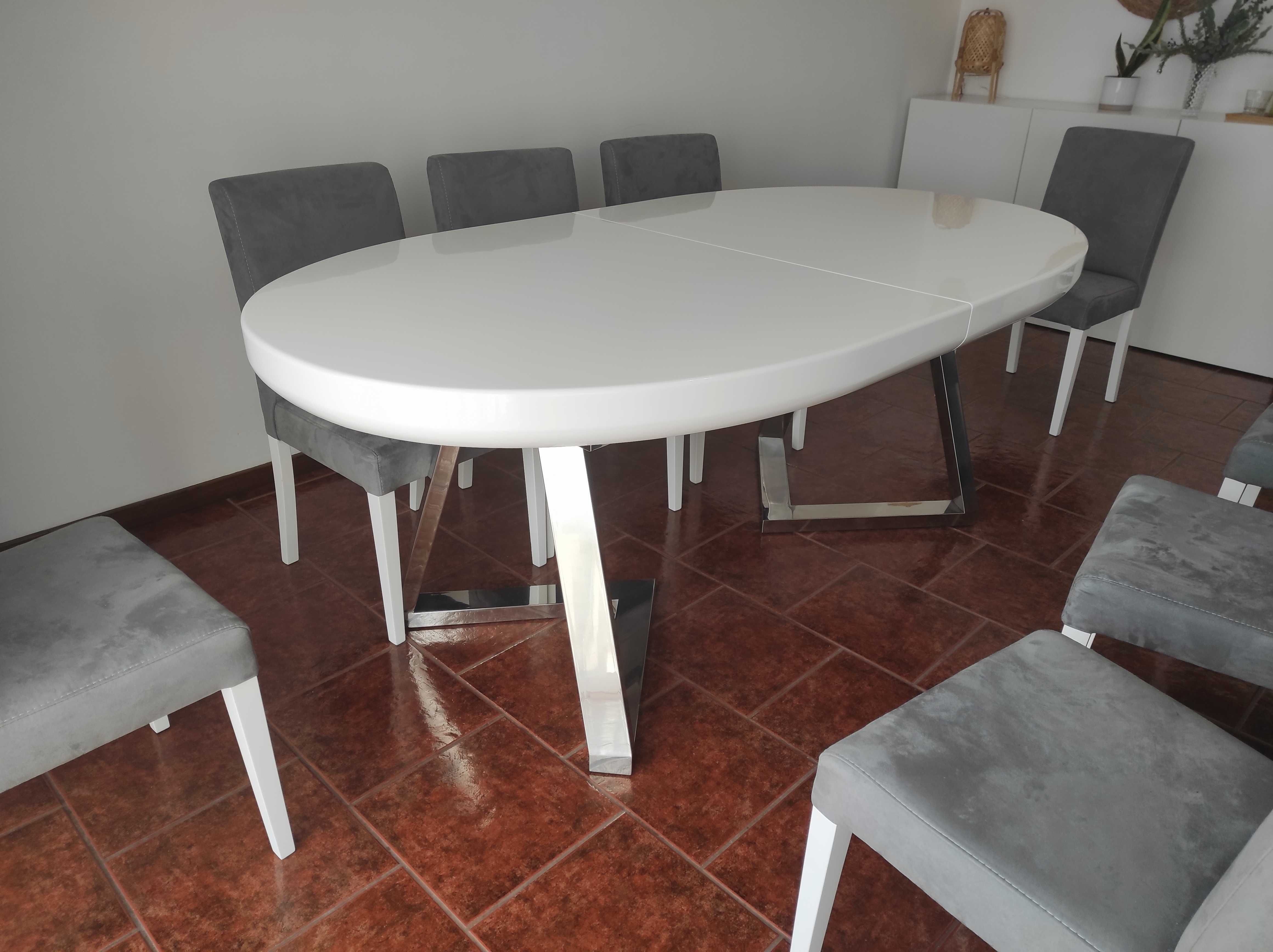 Mesa de jantar branco lacado