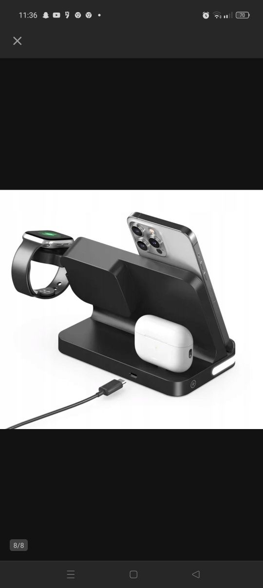 6 in 1 Wireless Charger Stand For iPhone Samsung S24 S22 Ultra Note