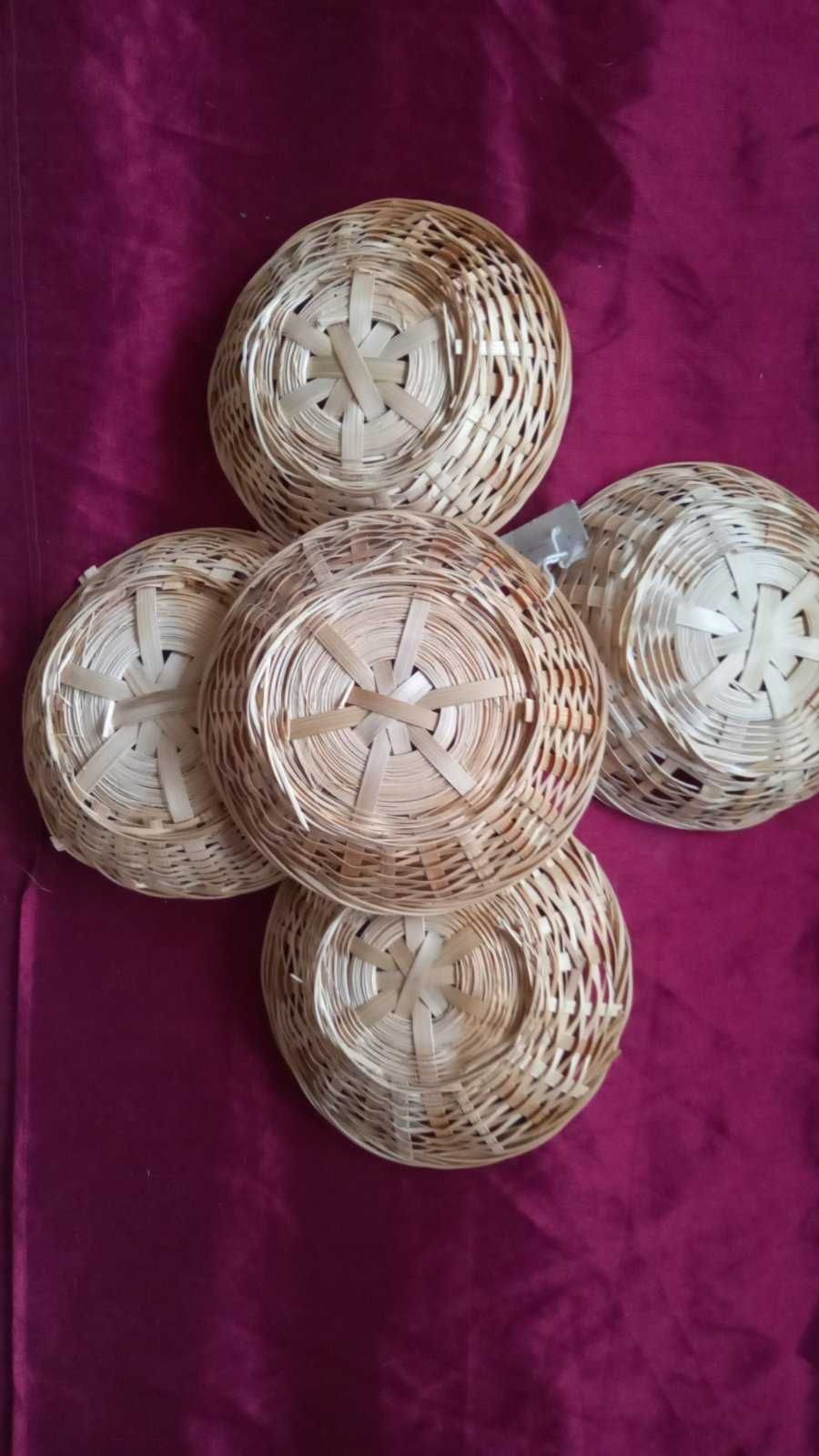 Плетеные тарелки плетені тарілки з ротангу   5 шт 15х4 см