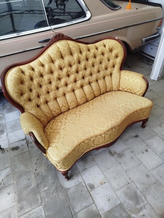 sofa kanapa retro Prl vintage glamour styl ludwika