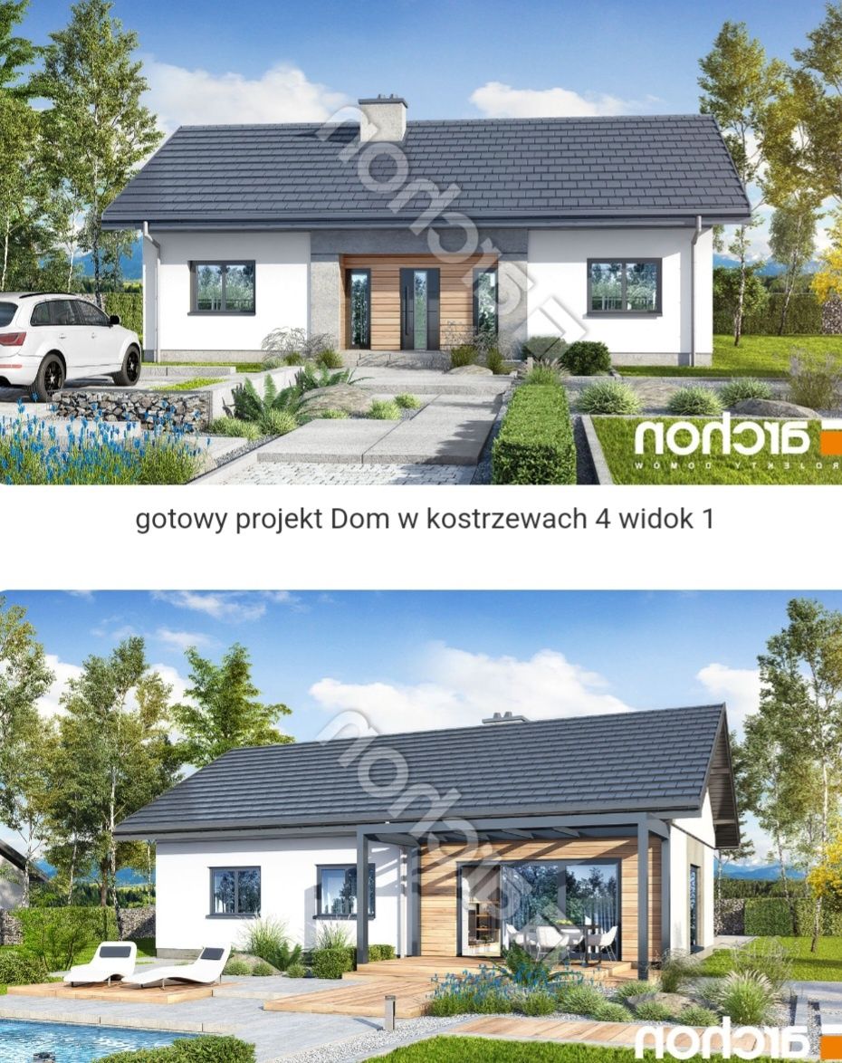 Sprzedam wspaniały projekt domu Kostrzewy 4 odbicie  lustrzane