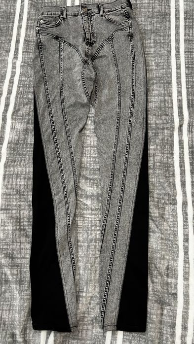Mugler Structured Contrast Panel Jeans