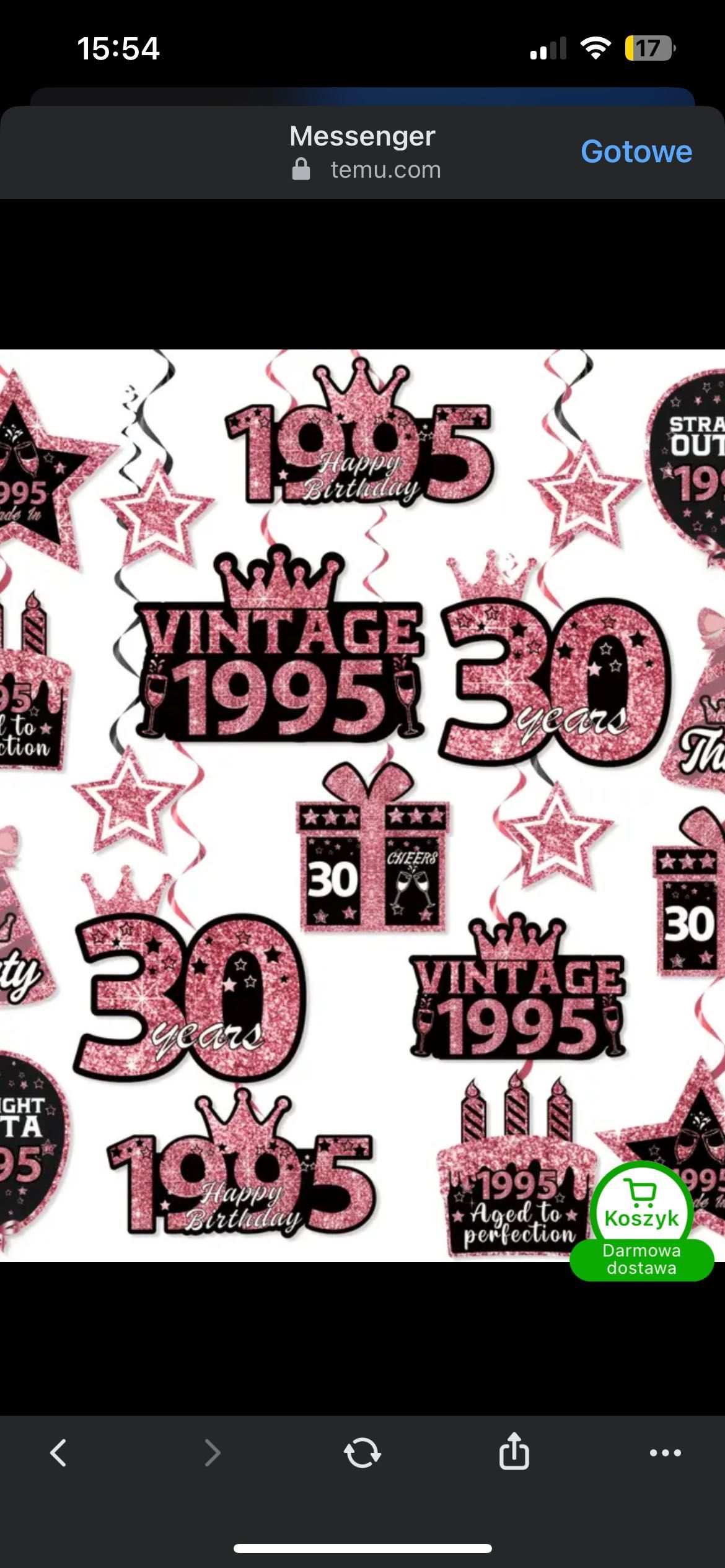 Ozdoby 30 urodziny rip twenties szarfa balony napis trzydziestka