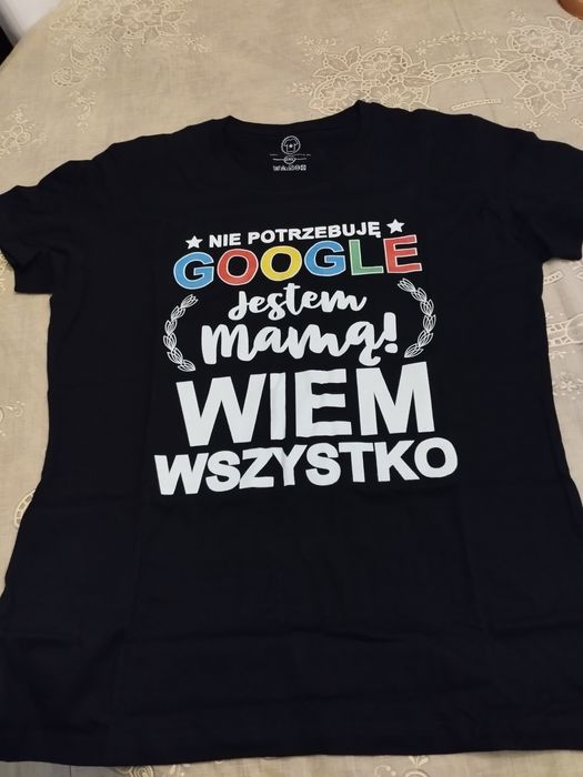 T -shirt damski czarny z logo