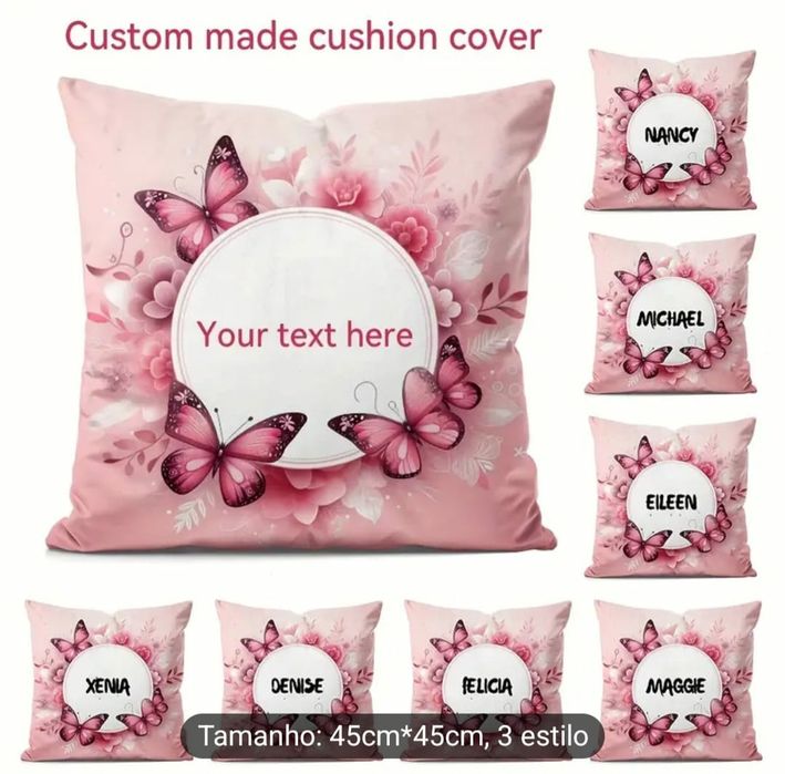 Almofada e bolsas personalizadas