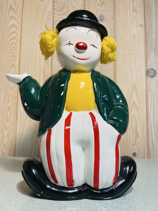 Duża skarbonka klaun Vintage