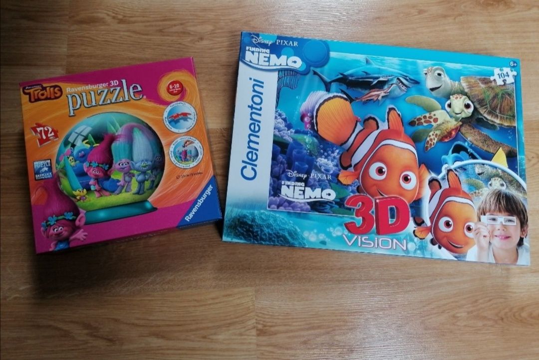 Puzzle 3D TROLLS i Nemo