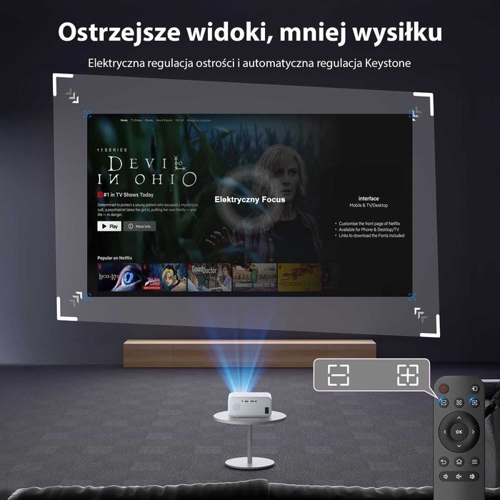 Mini Przenośny Projektor Visulapex V3 PRO Projektor WiFi BT +pilot