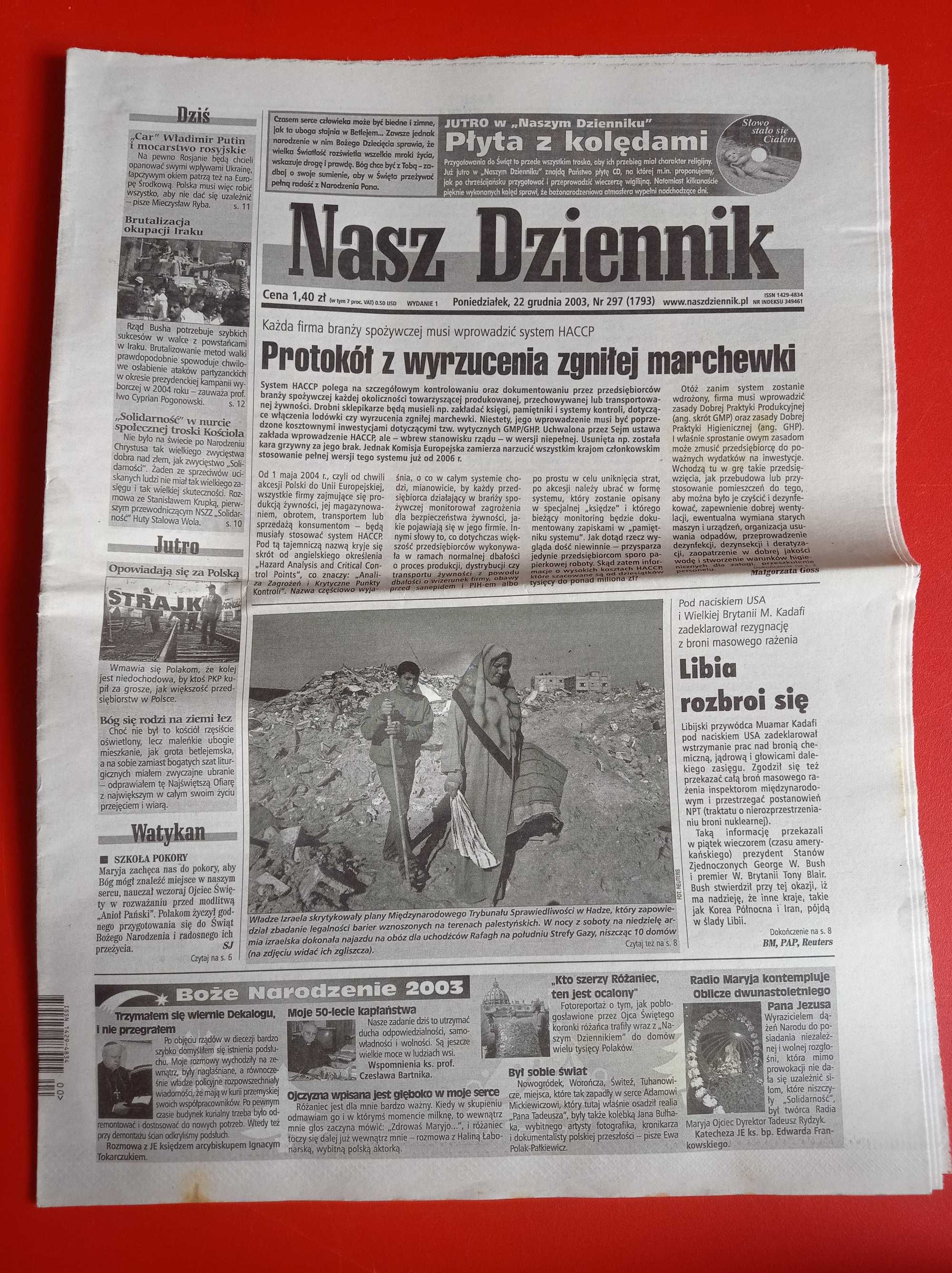 Nasz Dziennik, nr 297/2003, 22 grudnia 2003