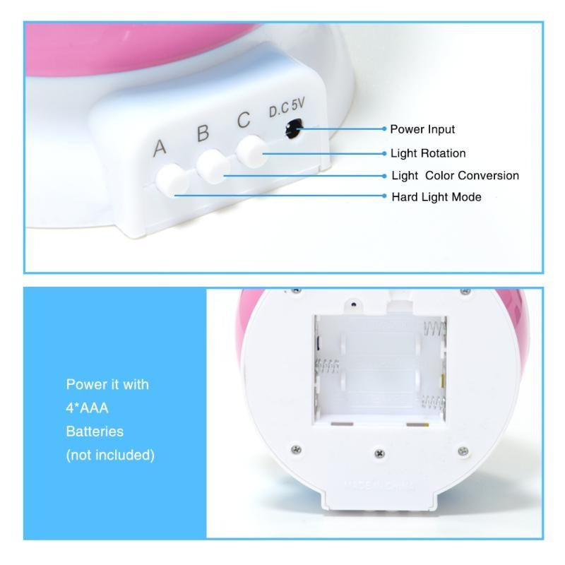 Projektor gwiazd LED 2w1 lampka nocna USB obrotowa