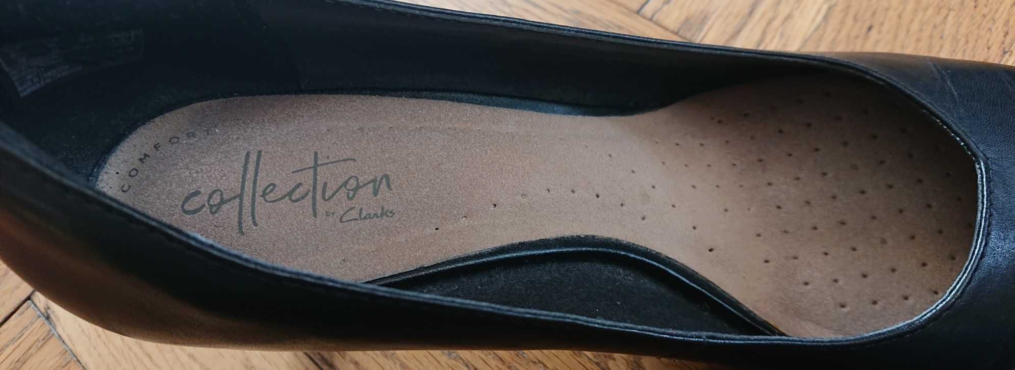 Klasyczne czarne szpilki czółenka CLARKS skóra naturalna rozmiar 40