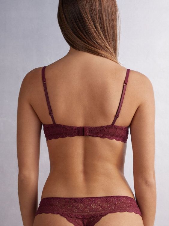 Intimissimi biustonosz Gioia super push up koronka 4B/85B bordowy