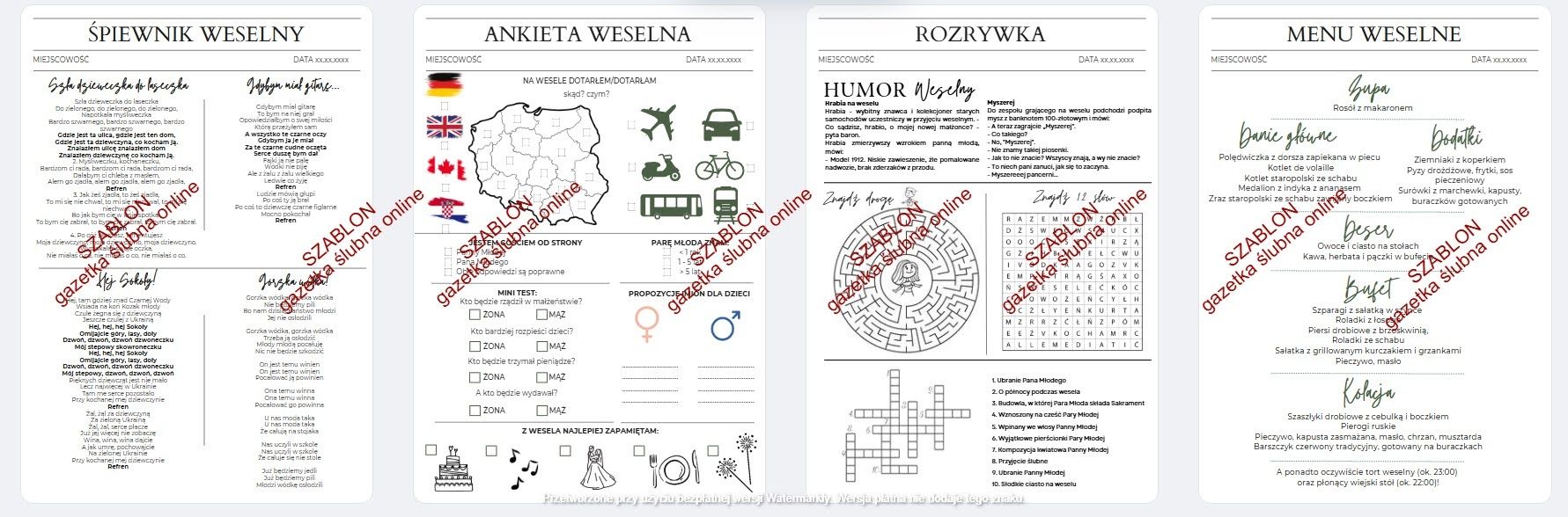 Gazetka ślubna - szablon edytowalny