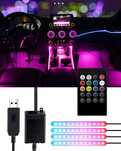 Oświetlenie Wnętrza Samochodu Listwa LED do Kabiny Auta RGB USB Pilot