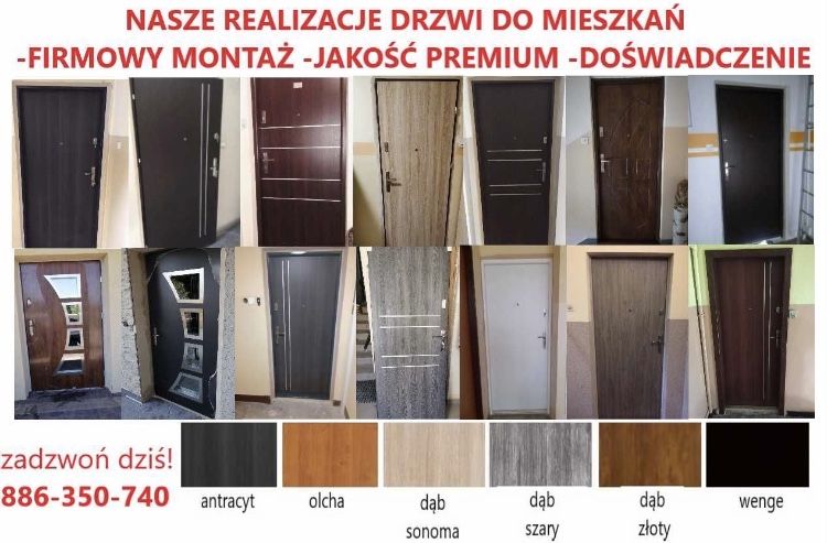 Akustyczne drzwi wejściowe zewnętrzne z montażem do mieszkań BLOKI