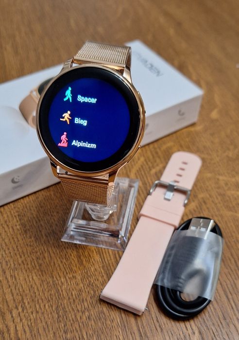 Smartwatch damski zegarek inteligenty PL menu, puls, tętno, whatsapp