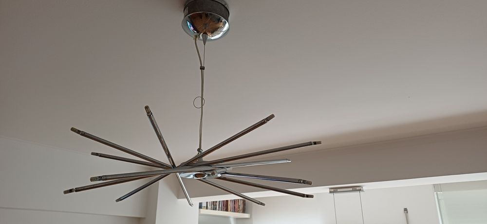 Candeeiro teto prateado