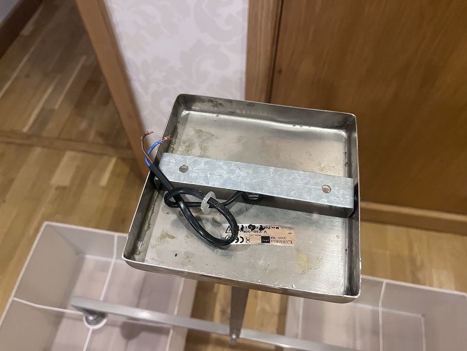 Candeiro sala em inox com dois abajur