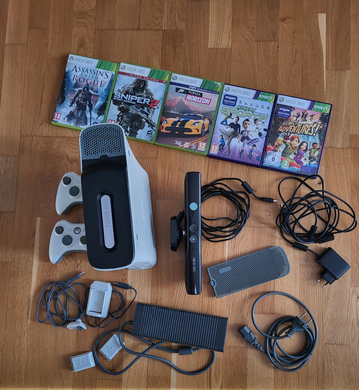 Xbox 360 Kinect+gry komplet