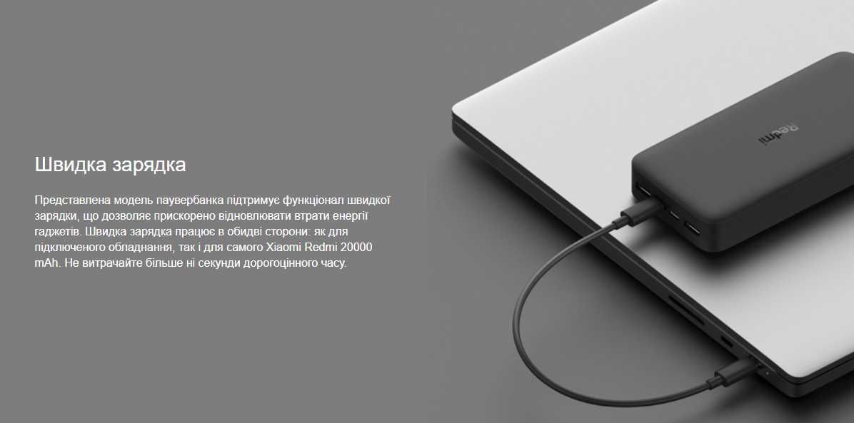 Розпродаж залишків! Xiaomi 20000mAh Powerbank/Павербанк швидка зарядка