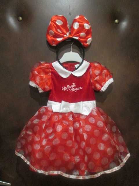 strój przebranie Myszki Miki Minnie na 80- 92 cm Disney + opaska