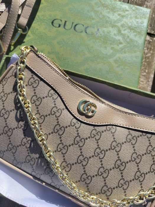 Bolsa Gucci Castanha Clara
