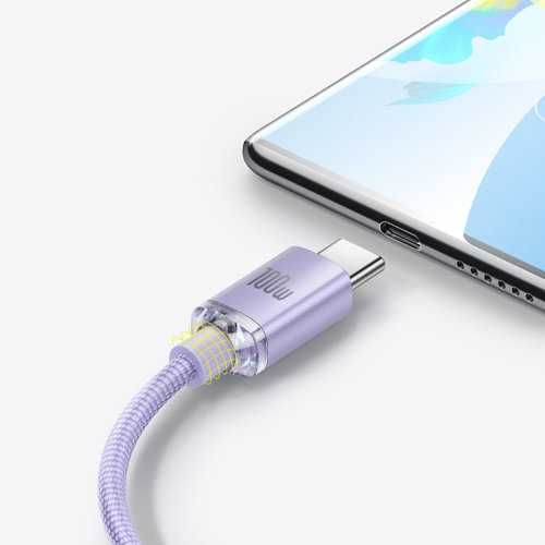 Baseus kabel przewód USB Typ A - USB Typ C 100W 1,2m fioletowy fast
