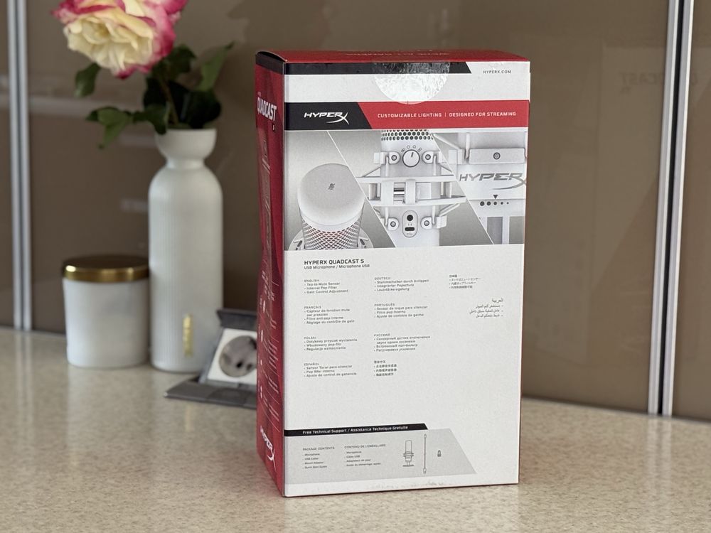 Мікрофон HyperX QuadCast S — Абсолютно новий (білий, оригінал, США)