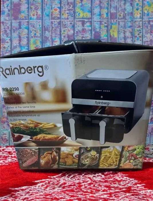 Аерогриль електричний фритюрниця з двома контейнерами 13л