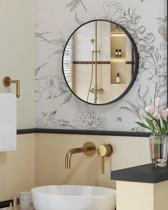 Lustro okragłe kolor czarny