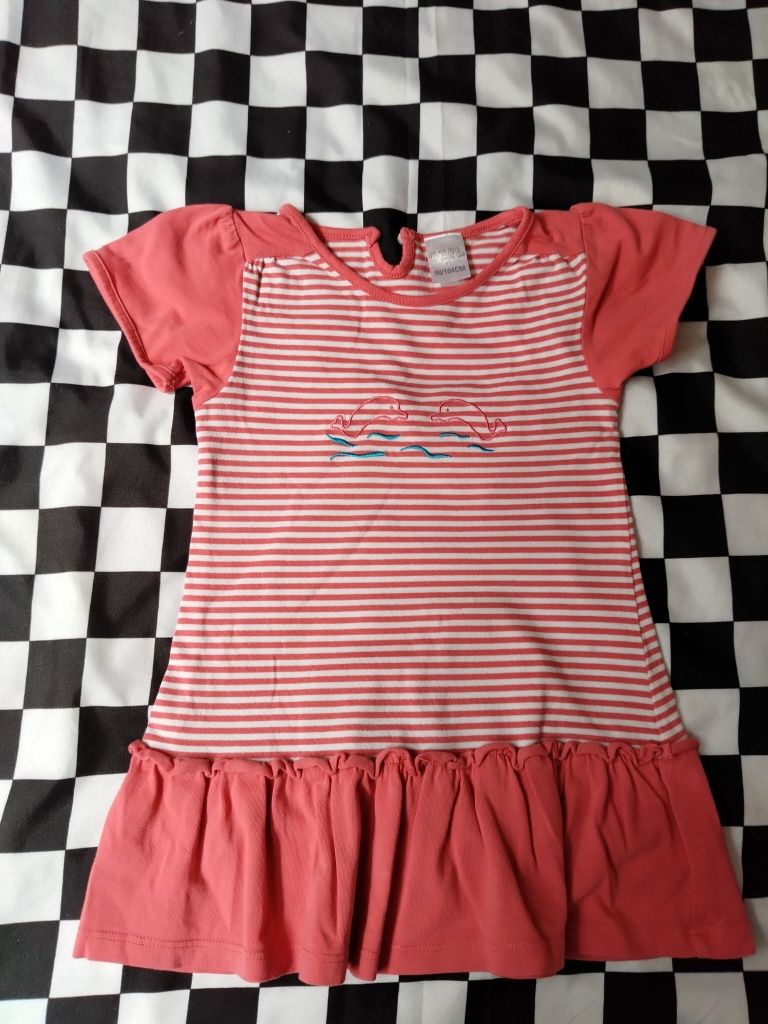 Bawełniana sukienka z delfinami 98/104