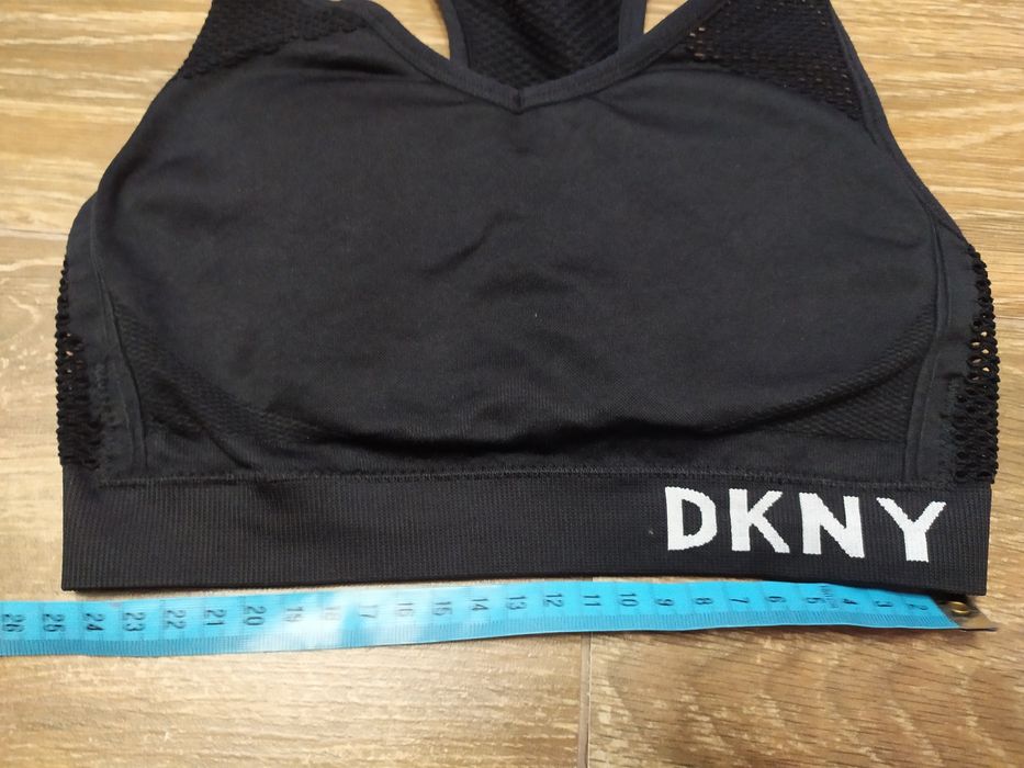 Top biustonosz sportowy DKNY sport czarny siateczkowy rozmiar XS 70b