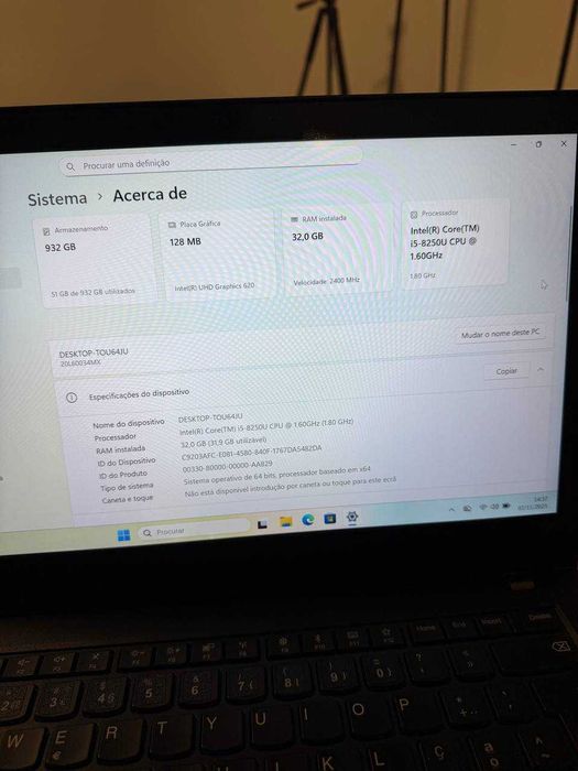 Lenovo ThinkPad T480 14" 2017 - i5-8250U - 32GB RAM - 1TB SSD