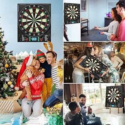 Tarcza Elektroniczna Do Darta Gry W Rzutki Lotki Pełen Zestaw 8 Graczy